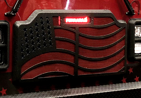 Custom Stainless Steel Stealth Black Front Grille with LED Lights for Fire Trucks