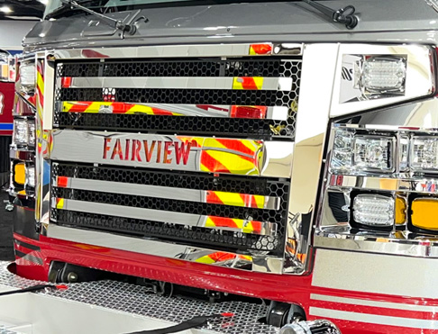 Custom Stainless Steel Front Grille for Fire Trucks